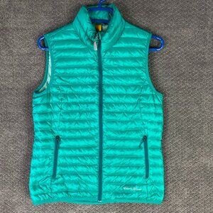Eddie Bauer EB700 Travex Down Vest Women's XS Packable Aqua Teal Green Full Zip